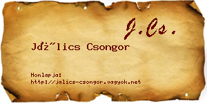 Jálics Csongor névjegykártya